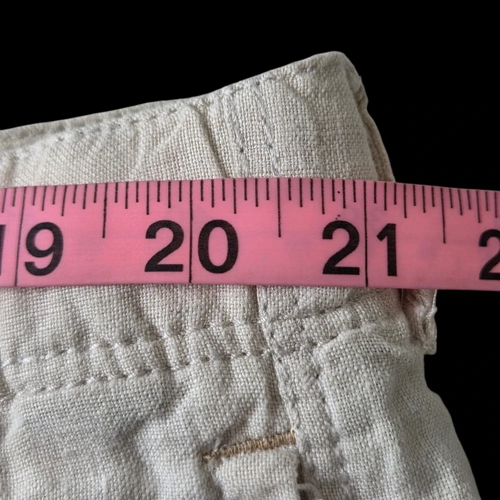 Tommy Bahama Relax Linen Cargo Pants Mens SZ XL Ivory Light Cream Casual Beach